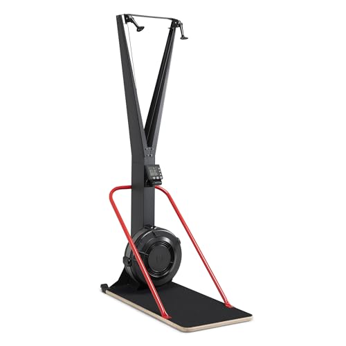 Marcy Cross Country Ski Trainer with Base Solution, Wall-Mounted Air Resistance Ski Machine for Full-Body Cardio Workout NS-0357-COMBO