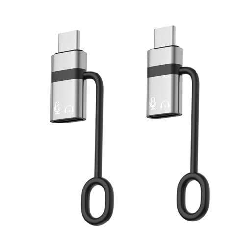 Lightning to USB-C �I�[�f�B�I�ϊ��A�_�v�^�[ �C���z����p �}�C�N�E���ʒ��߁E�ʘb�E���y�Đ��Ή� HiFi iPhone/iPad Pro/Air/Galaxy/Pixel�Ή� �A���~������ �y�ʏ��^�݌v�y�[�d�E�f�[�^�]����Ή��z (�C��