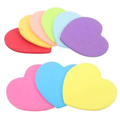 MINAOLULUS 愛心付箋 冊 カラフルな自己粘着メモパッド コンパクトで携帯便利 両面書ける厚手素材 学校 オフィス 家用メモ帳