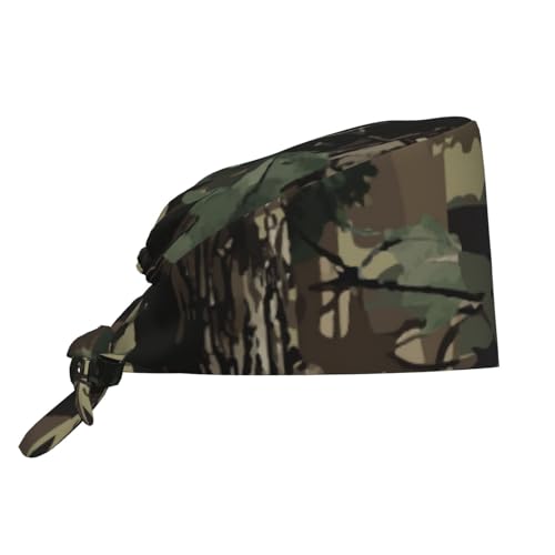 Image of Adjustable Working Cap Breathable Unisex Women Men Elastic Bandage Tie Back Hats Scrub Nursing Doctor Surgeon Cap