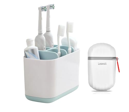 Leawall Toothbrush Holder, Toiletries Holder Stand Plastic Caddy Organizer for Tooth Paste & Tooth Brush |Portable Plastic Soap Dish Box for Travel Bathroom Soap with Cover(1 Caddy & 1 Soap Holder) (B0CVL4TH9W) Amazon Price History, Amazon Price Tracker