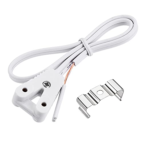 MECCANIXITY T8 Clips Bracket for LED Tubing, LED Fluorescent Tube Holder 8 Pack with Round Hole Plug 30cm Lamp Connecting Wire 8 Pack