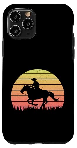 Carcasa para iPhone 11 Pro Retro Horse Rider Rodeo Western Cowboy Gift Hombres Mujeres Niños