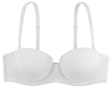 mit abnehmbare Träger Dorina Damen Bandeau Michelle BH , Weiß,95B