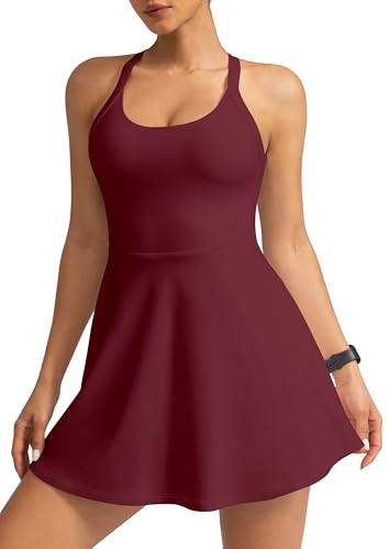 Cut Out Easy Pee Twisted Activewear Tennis Dress for Women - with Built in Shorts and Pockets2