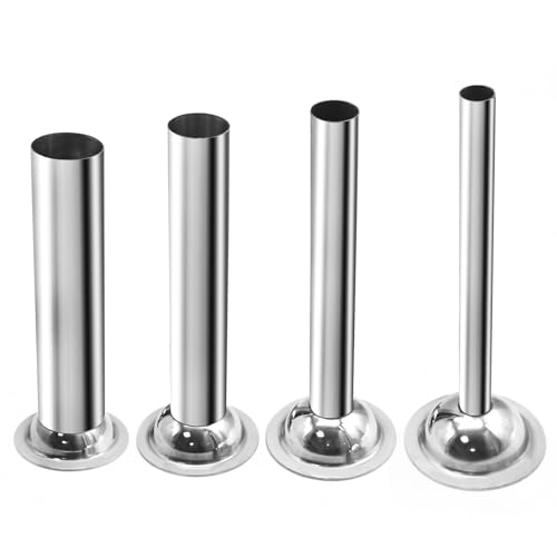 Saihisday 4 Sizes #5 Sausage Stuffer Nozzles Stuffing Tubes Stainless Steel Sausage Maker Tubes Sausage Stuffer Tubes for #5 Meat Grinder 5/4” 1” 3/4” and1/2”