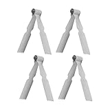 Lecreatekit 4 Stück Edelstahl Gebäckpinzetten, Back-Crimper Werkzeug für Kuchenkruste, Keksdekoration und Kuchenherstellung, 3,3 x 6,7 cm