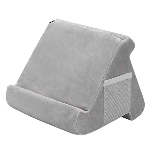 Image of Soft Pillow Stands for Tablet iPad Book Reader Holder Rest Cushion Gray Bed Pillows