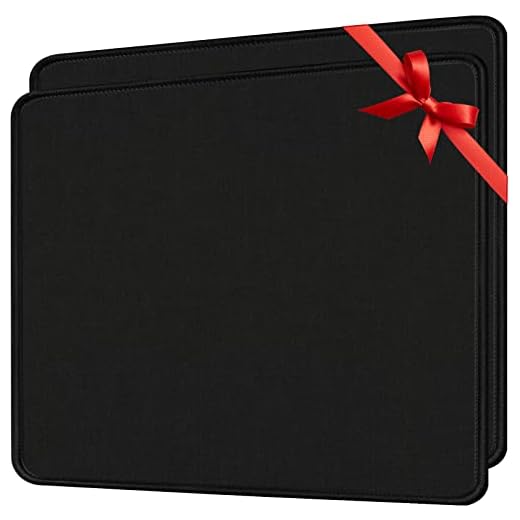 Mouse Pad,2 Pack Upgated Durable Mouse Pads with Stitched Edge, Computer Mouse Pad,11.8"x9.8"x0.12" 30% Larger Big Mouse Pad,Non-Slip Rubber Base Waterproof Mouse Pad for Laptop,Office,Home, Black