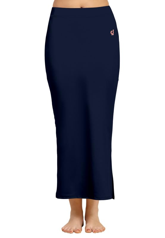 trendmalls Women's Polyester Spandex Stretchable Straight Saree Shapewear Petticoat for Women, Cotton Blended, Skirts for Women, Saree Shaper Navy Blue-picture-37