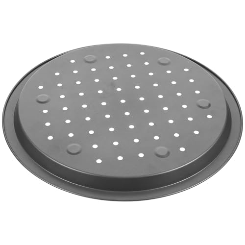 SUPVOX Bandeja para Pizza de Acero al Carbono con Agujeros, Molde Antiadherente Perforado para Hornear, Sartén Metálica Resistente para Horno Doméstico y Profesional, Adecuado para