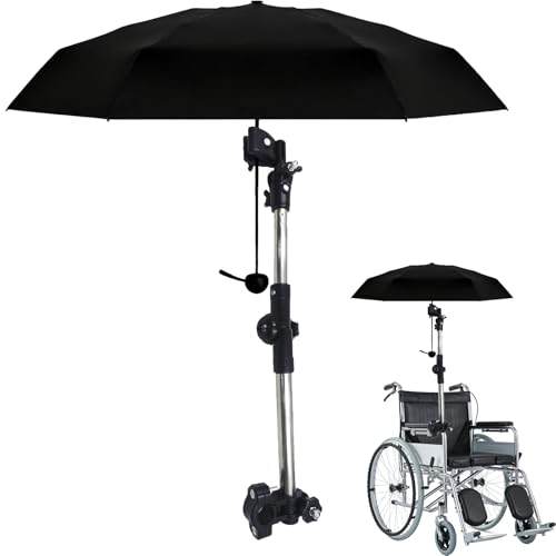 Support de parapluie réglable à 180° pour fauteuil roulant et landau