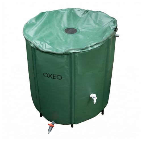 Oxeo Réservoir récupérateur eaux de Pluie 800 litres cuve Souple PVC armé - Pliable - avec Robinet et Soupape de Décharge - Filtre