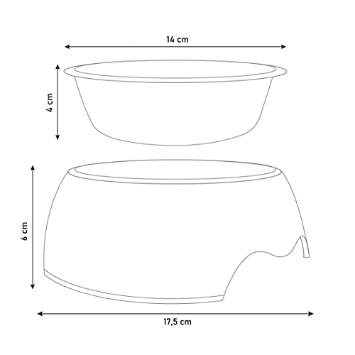 ne&no® Futternapf 2er Set für mittlere Hunde, Katzen oder Welpen [Unique Design by NE&NO] Fressnapf Hund rutschfest | Futternapf Hund (Gr.: M / 350 ml) Hundenapf mittelgroße Hunde | Fressnapf Katze