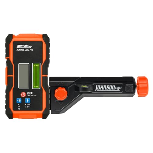 Johnson Level & Tool JLR300-UNV-RG - Detector láser giratorio universal verde y rojo, detector de doble cara, pantalla retroiluminada LED
