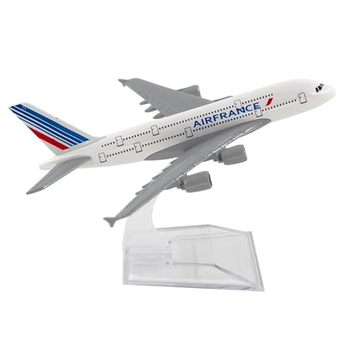 Modelo de avión de aleación Airbus A380 Air France maqueta estática con soporte 1/400