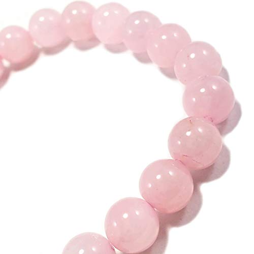 Pink Heart Charm Natural Stones Bracelet Rose Quartz Birthstone Women Bracelet Yoga Chakra Bracelet Anti-Stress Anti-Anxiety Gemstones Jewerly (Rose-Quartz) #TOP7
