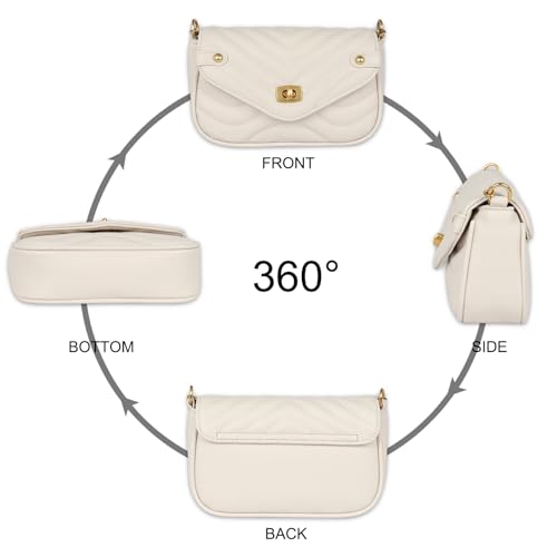 EXTREE crossbody Bags for Women,Trendy Shoulder Vegan Leather Handbags, Satchel Purse with Adjustable Wide Vintage Strap4