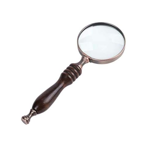 LBHMS Landnics 10X Handheld Antique Sandalwood-Free Lens Magnifier for Reading Aids, Senior, Low Vision, Inspection, Handcraft Hobby Cover
