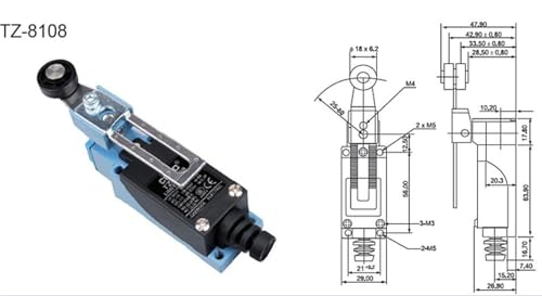 Interrupteur de fin de course réglable TZ-8108 pour détection NC-NO fluide
