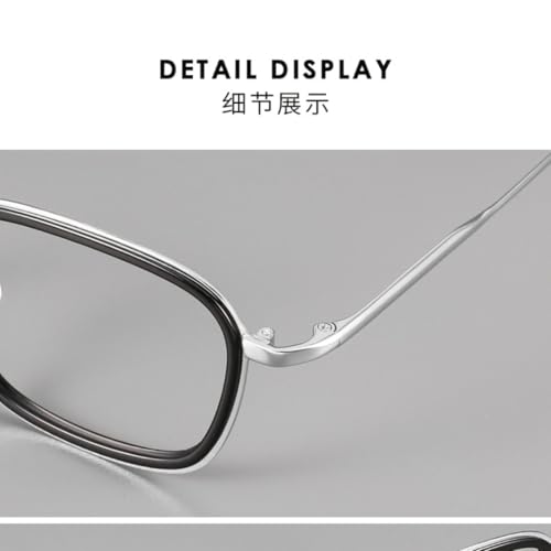 Lunettes pour hommes en acétate de titane avec monture cerclée classique - 5