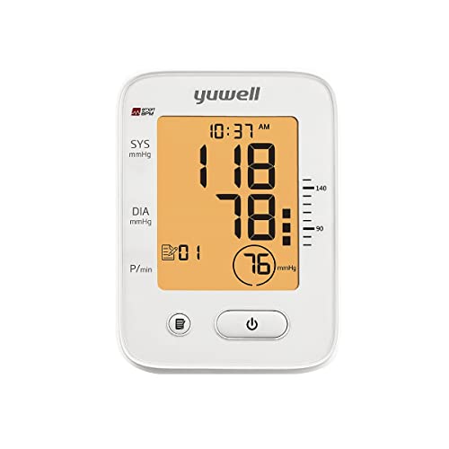 Image of Yuwell Digital Blood Pressure Monitor, Model YE-660F, Large LCD Display, Voice Broadcast, 90 Memory Storage, XL Cuff