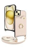 シズカウィル iPhone 15 Plus 用 ケース ショルダー カバー ショルダーストラップ アイファンデ5 ショルディー フルール 1個入り アッシュローズ