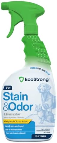 Eco Strong Pet Stain and Odor Remover - Cat Urine Enzyme Cleaner Destroyer, Urine Destroyer for Dogs, Pet Urine Enzyme Cleaner - 32 OZ
