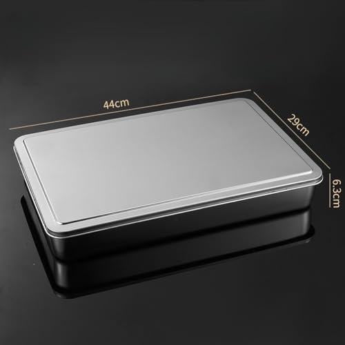 Moule à gâteau rectangulaire inox plat profond lasagne avec couvercle - 3