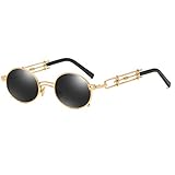 Diseño único: estas gafas de sol retro hippie combinan el aspecto de los nichos modernos e hipster. Se adaptan a cualquier forma de cara y son neutrales de género. Estas gafas de sol redondas sirven tanto como utilidad funcional como de moda y crearán un impacto en cualquier festival temático, concierto, fiesta, discoteca, etc.