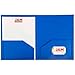 JAM Paper Heavy Duty Plastic Two Pocket Presentation Folders - Blue - 108/pack