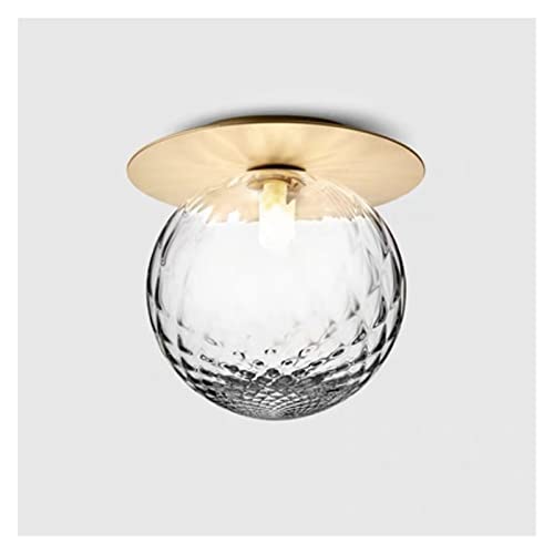 Plafonnier LED design boule de verre blanche moderne pour couloir et entrée