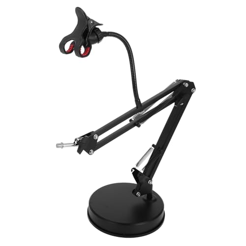マイクスタンド 卓上マイクホルダー マイクサポート 卓上用マイクホルダー マイクテーブルスタンド 調整可能なマイクホルダー マイクブラケット プラスチック Black HOMSFOU