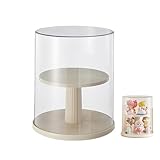 Siyecioa Vitrina para Colecciones, Caja Expositora de Acrílico Transparente 2 Estantes, Vitrina a Prueba de Polvo para Figuras de Acción, Miniaturas, Muñecas, Juguetes, Caja de Ciega(23×19cm)