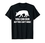 Diseño de perro con texto en inglés «You can run but you can`t hide». Diseño perfecto para todos los dueños de perros y dueños de perros a los que les gusta practicar deporte con su fiel compañero