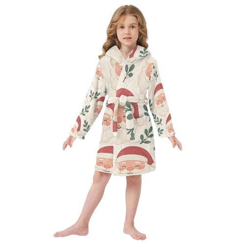 Seamless Santa Pattern Kids Hooded Robes Kids Robe For Girls2
