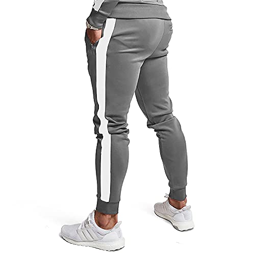 Tezo Men's Casual Active Tracksuits Full Zip Sports Jogging Suits Sets Athletic Running 2 Piece Sweatsuits With Zip Pockets(Gywt Xl) #TOP2