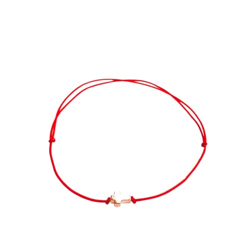 Do.Dreamss Kabbalah Red String Christian Cross Bracelet for Protection, Faith & Good Luck – Pulsera ajustable hecha a mano con cuenta cruzada de oro, regalo cristiano, cadena roja de joyería fina,