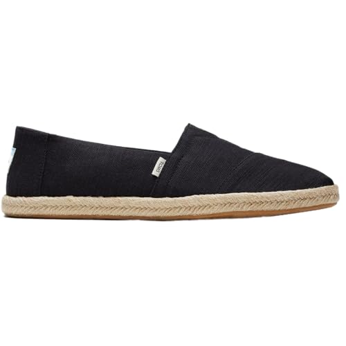 TOMS Alpargata Rope, Mocasines Planos Hombre, Negro (Negro Total), 42 EU