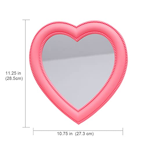 Utavu Makeup Mirror Heart Shape Wall Desktop Mirror Cosmetic Vanity Mirror For Women Ladies Friends Gift #TOP1