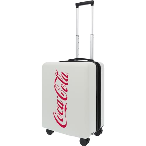 FUL Coca Cola 22.5 Inch Carry On Luggage, Hardshell Rolling Suitcase with Spinner Wheels, White