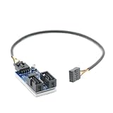 GMOSAOHXU Motherboard 9-pin USB Head Multiplier 1 to 2 Ports 4 Ports 9PIN Female 1 Drag 4 Splitter Adapter Card Cable