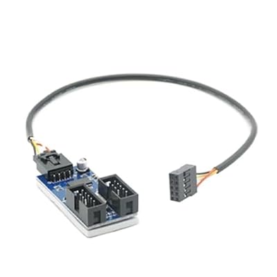 GMOSAOHXU Motherboard 9-pin USB Head Multiplier 1 to 2 Ports 4 Ports 9PIN Female 1 Drag 4 Splitter Adapter Card Cable