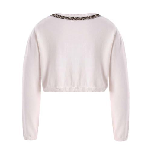 Loyan Little Girls Cropped Sweaters Tops Open Front Bolero Cardigan Long Sleeve Knitted Shrug2