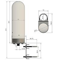BATLINK MAO5GV1 2x2 MIMO Marine Grade (IP66) 5G Antenne - 9dBi Leistungsgewinn, für 5G und LTE geeignet, Multiband Rundstrahlantenne, Außenantenne (Weiß) – Ansicht 8