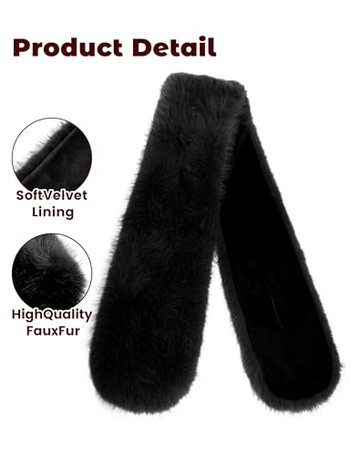 Women's Faux Fur Shawl Wraps Winter Warm Long Fluffy Collar Scarf Shrug Stole 5