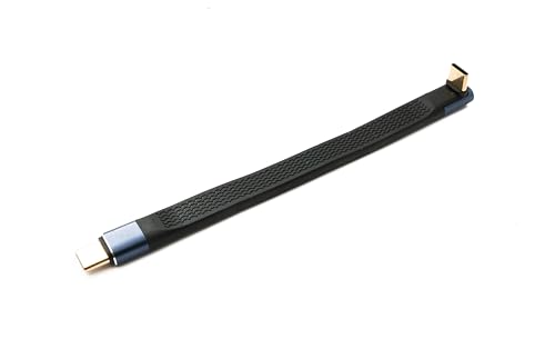 System-S USB4 10 cm kabel typ C wtyczka wtyczka kątowa płaska 40 Gbit/s 240 W USB 4.0 kabel adapter