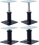 4 Stück pfostenstütze höhenverstellbar, Einstellbar Bereich 10.5-17.2cm, Robuste Pfostenträger für Zäune, Unterstände, Pergolen, Carports, Bauarbeiten