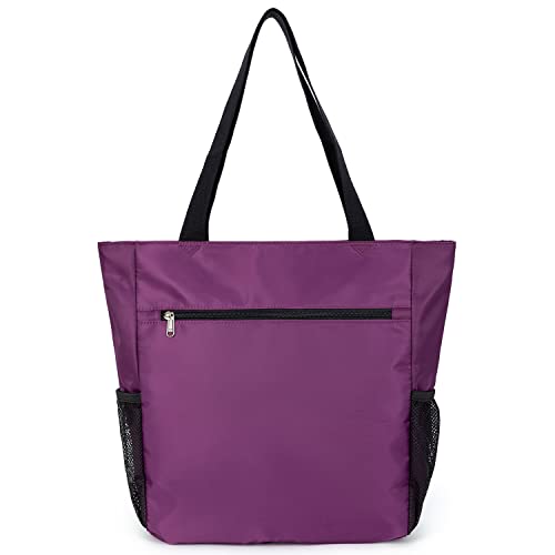 Image of ETidy Large Capacity Foldable Tote Bag With Zipper Water-resistant SandproofWomen Beach Bag Handbag GymBag Travel ShoppingBag