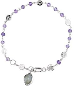 Sterling Silver Various MISSOMA Multi-Gemstone Bracelet Amethyst And Labradorite